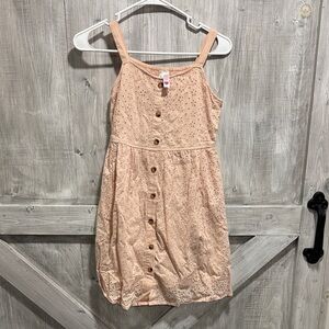 Adorable Eyelet Button-Down Dress - Peach. E1